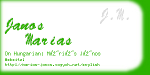 janos marias business card